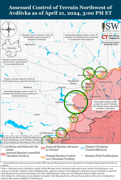 Mapa de operaciones militares para el 22 de abril de 2024: situación en el frente