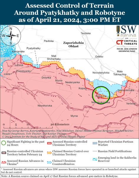 Mapa de operaciones militares para el 22 de abril de 2024: situación en el frente