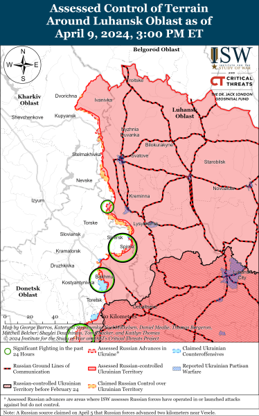 Mapa de operaciones militares para el 10 de abril de 2024: la situación en el frente