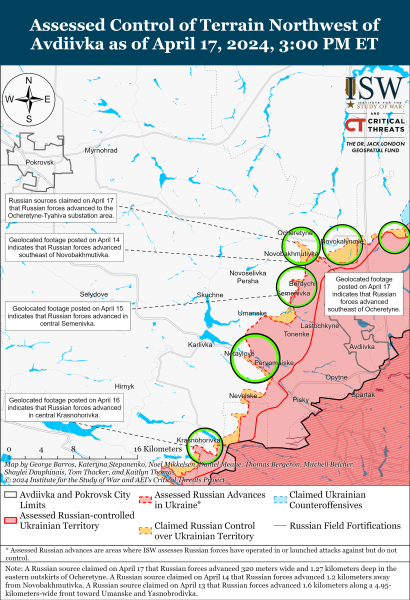 Mapa de operaciones militares el 18 de abril de 2024: la situación en el frente