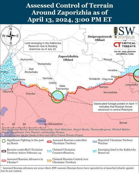 Mapa de operaciones militares el 14 de abril de 2024: situación en el frente 