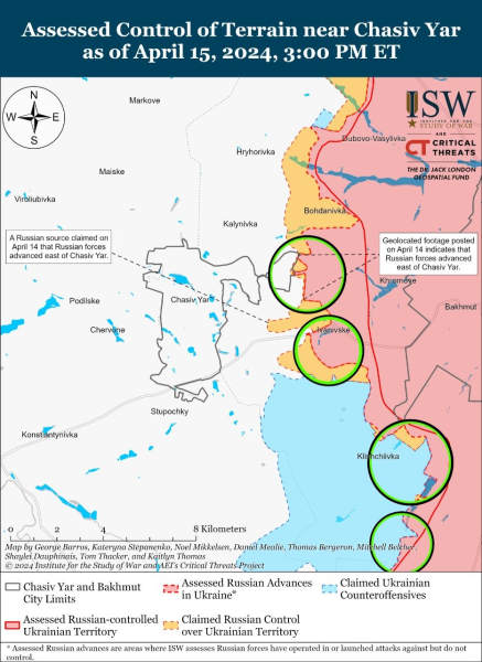  Mapa de operaciones militares para el 16 de abril de 2024 – situación en el frente