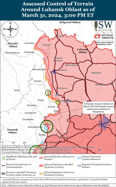 Mapa de operaciones militares al 1 de abril de 2024: la situación en el frente