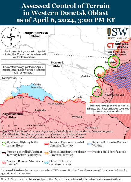 Mapa de operaciones militares para el 7 de abril de 2024: la situación en el frente