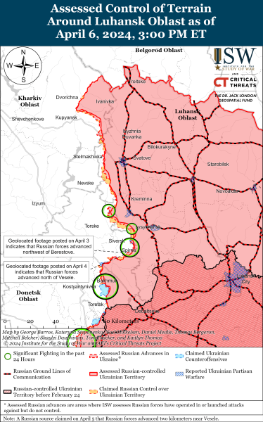Mapa de operaciones militares el 7 de abril de 2024 - la situación en el frente
