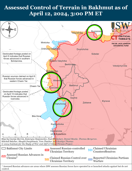 Acciones del mapa de combate el 13 de abril de 2024: situación en el frente