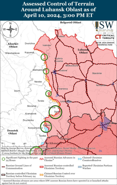 Mapa de operaciones militares para el 11 de abril de 2024: situación en el frente