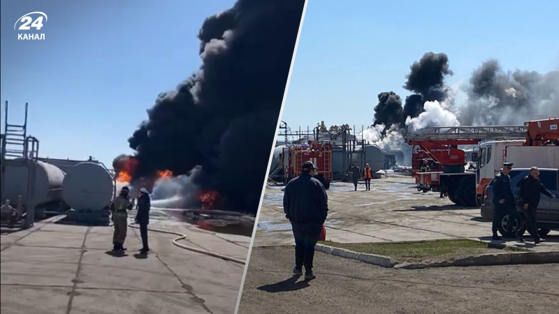 Densas nubes cubrieron el Humo urbano: en la Omsk rusa se produce un potente incendio en almacenes con productos petrolíferos