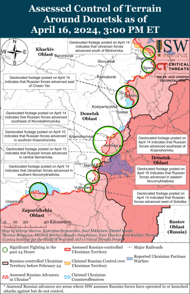Mapa de operaciones militares al 17 de abril de 2024: situación en el frente