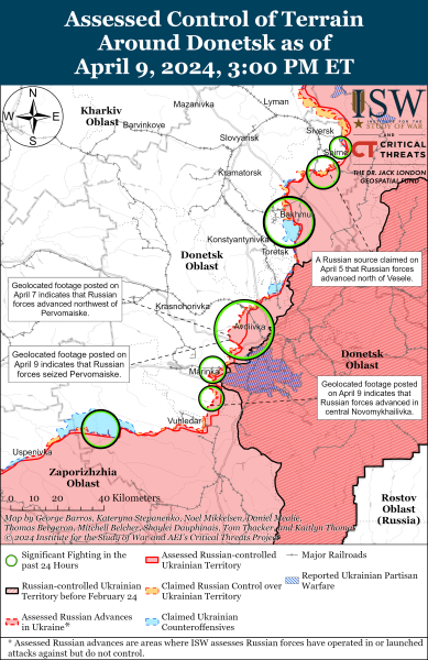 Mapa de operaciones militares para el 10 de abril de 2024: la situación en el frente 