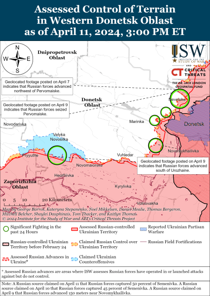 Mapa de operaciones militares el 12 de abril de 2024: situación en el frente