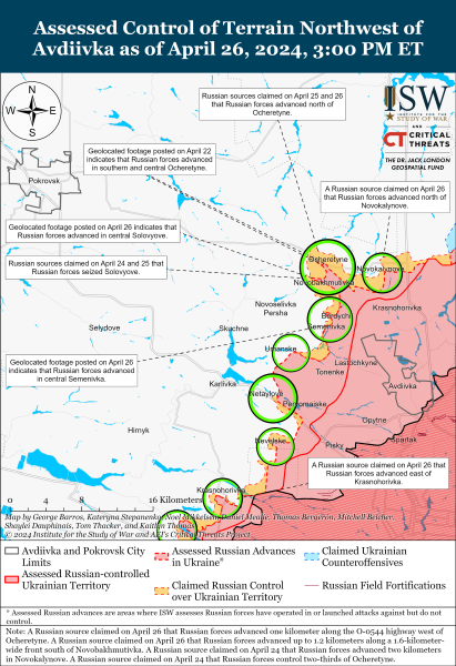Mapa de operaciones militares el 27 de abril de 2024: la situación en el frente