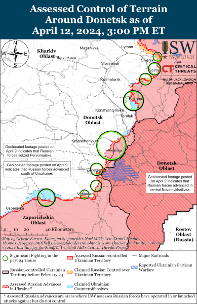 Mapa de operaciones militares para el 13 de abril de 2024: la situación en el frente