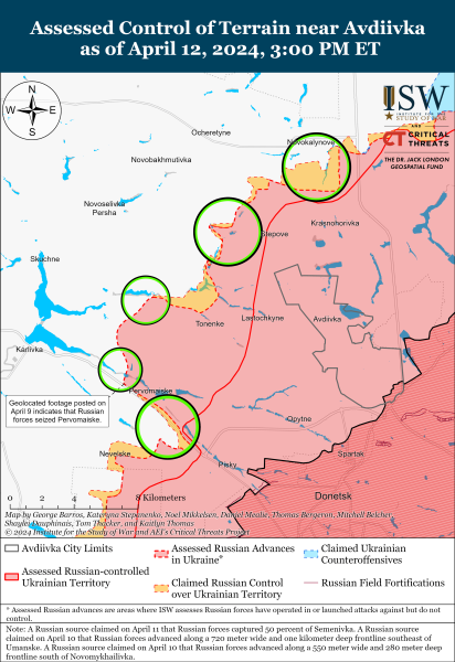 Mapa de operaciones militares para el 13 de abril de 2024: la situación en el front