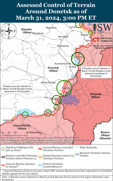 Mapa de operaciones militares al 1 de abril de 2024: la situación en el frente