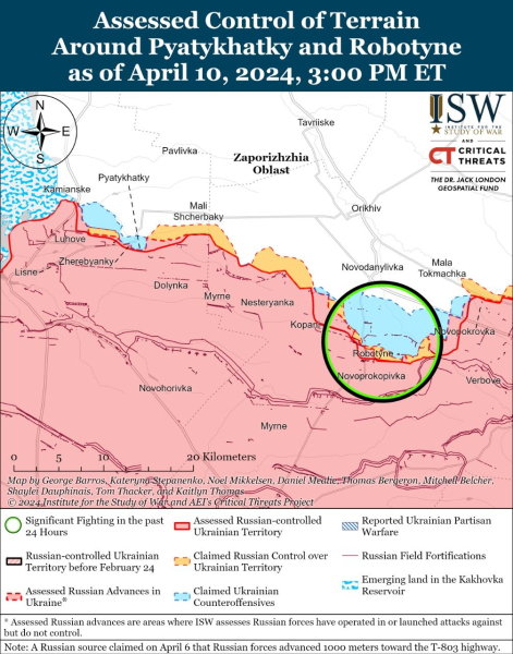 Mapa de operaciones militares para el 11 de abril de 2024: situación en el frente