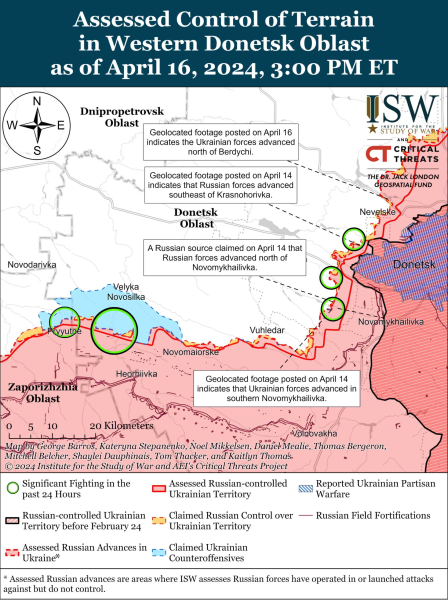 Mapa de operaciones militares para el 17 de abril de 2024: situación en el frente 