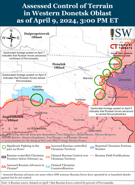 Mapa de operaciones militares al 10 de abril de 2024: situación en el frente