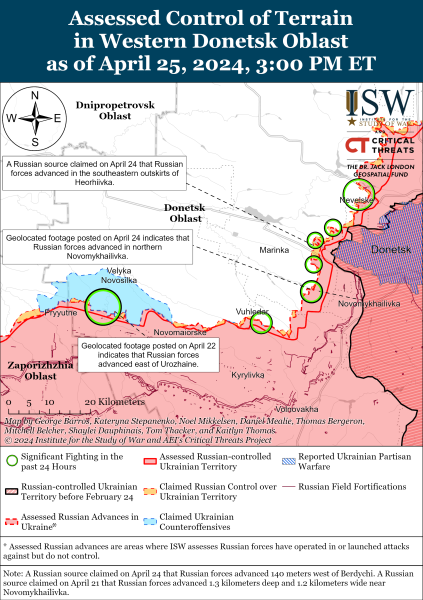 Mapa de operaciones militares para el 26 de abril de 2024: situación en el frente