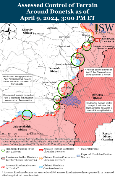 Mapa de operaciones militares para el 10 de abril de 2024: la situación en el frente