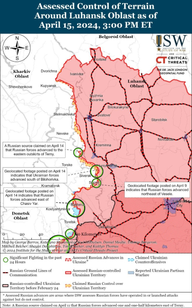 Mapa de operaciones militares para el 16 de abril de 2024: situación en el frente
