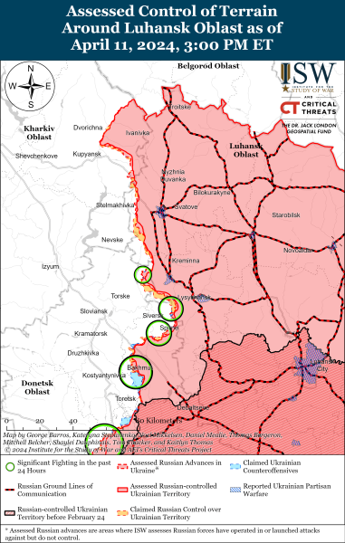 Mapa de operaciones militares para el 12 de abril de 2024: la situación en el frente