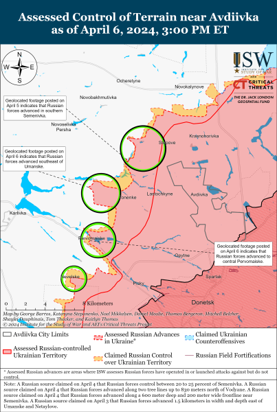 Mapa de operaciones militares el 7 de abril de 2024 - la situación en el frente