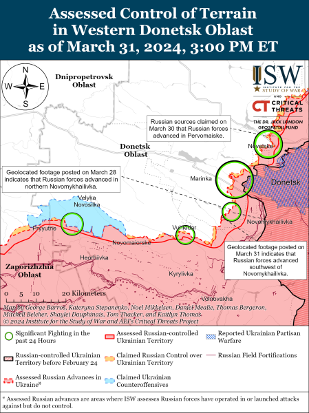 Mapa de operaciones militares al 1 de abril de 2024: la situación en el frente