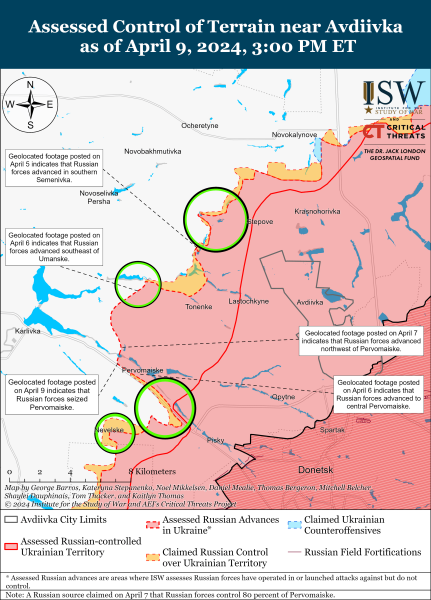 Mapa de operaciones militares para el 10 de abril de 2024: la situación en el frente 