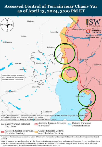 Mapa de operaciones militares para el 14 de abril de 2024: situación en el frente