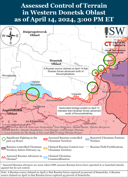 Mapa de operaciones militares para el 15 de abril de 2024: la situación en el frente