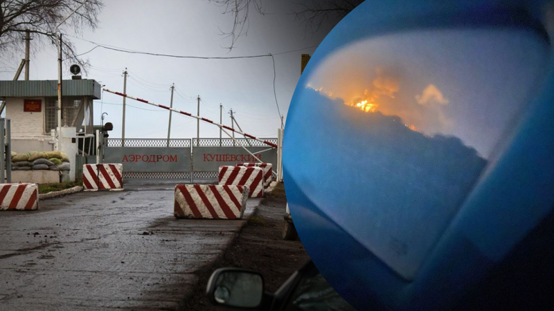 Las refinerías no están solas: ​​las rusas tienen un aeródromo militar en llamas en el territorio de Krasnodar