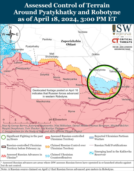 Mapa de operaciones militares para el 19 de abril de 2024: situación en el frente