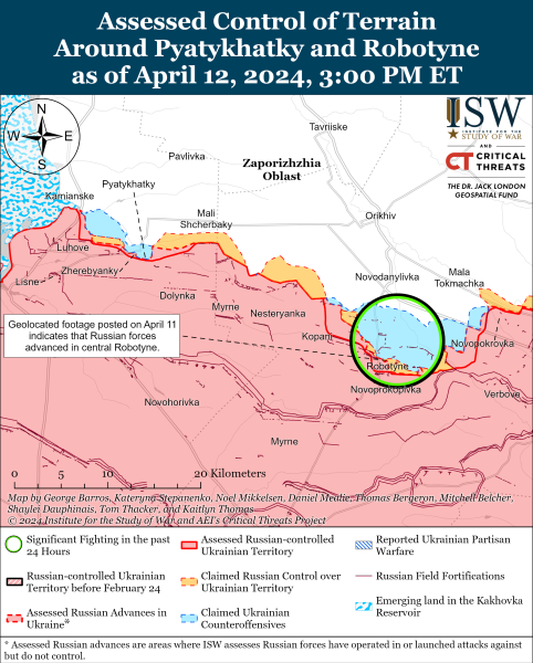 Mapa de operaciones militares para el 13 de abril de 2024 - situación en el frente