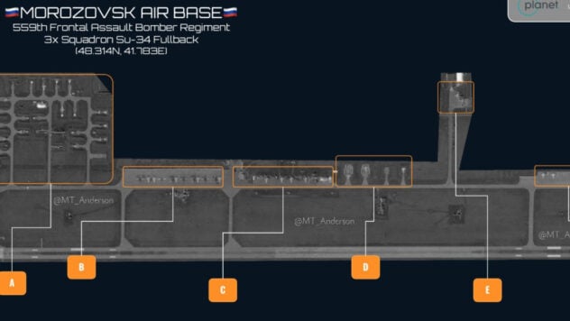 En el aeródromo de Morozovsk en la Federación Rusa el día antes del ataque podría haber 29 enemigos avión - OSINT