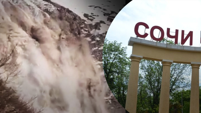 Descendió una avalancha de piedra, agua y tierra en Sochi: vídeo espeluznante