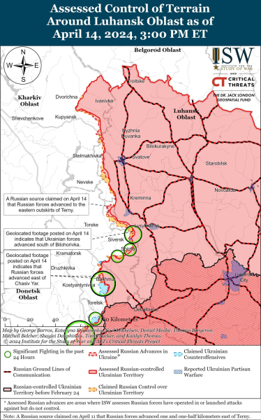 Mapa de operaciones militares para el 15 de abril de 2024: la situación en el frente