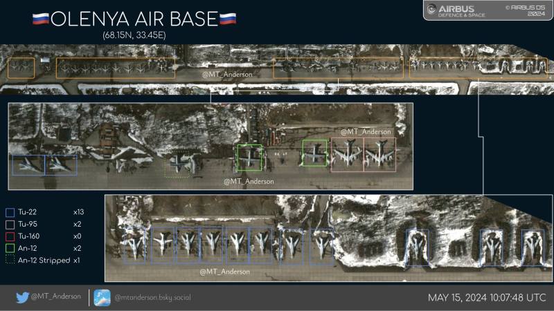 Rusia transfirió un tercio de sus bombarderos estratégicos al aeródromo de Olenya - imágenes de satélite