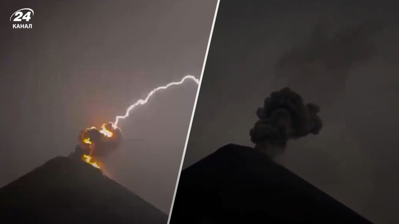 Un rayo cayó sobre la boca de un volcán activo en Guatemala: video atmosférico