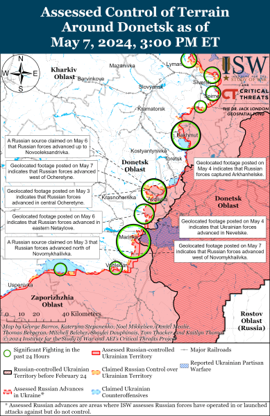 Mapa de operaciones militares el 8 de mayo de 2024: la situación en el frente