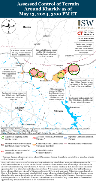 Mapa de operaciones militares al 14 de mayo de 2024: situación en el frente