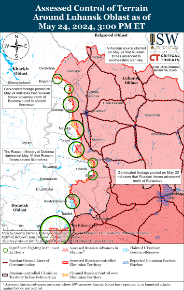 Mapa de operaciones militares el 25 de mayo de 2024 - la situación en el frente