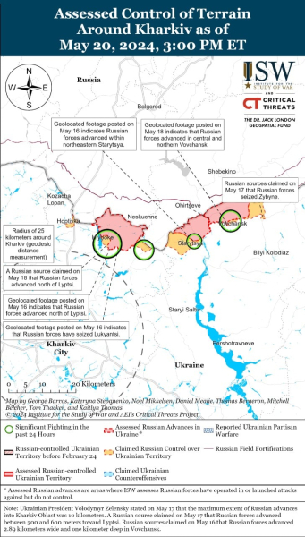 Mapa de operaciones militares al 21 de mayo de 2024: situación en el frente