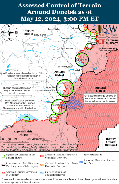 Mapa de operaciones militares para el 13 de mayo de 2024: situación en el frente 