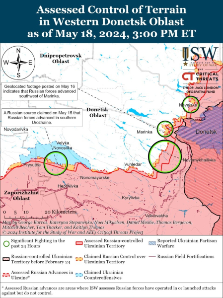 Mapa de operaciones militares para el 19 de mayo de 2024: situación en el frente