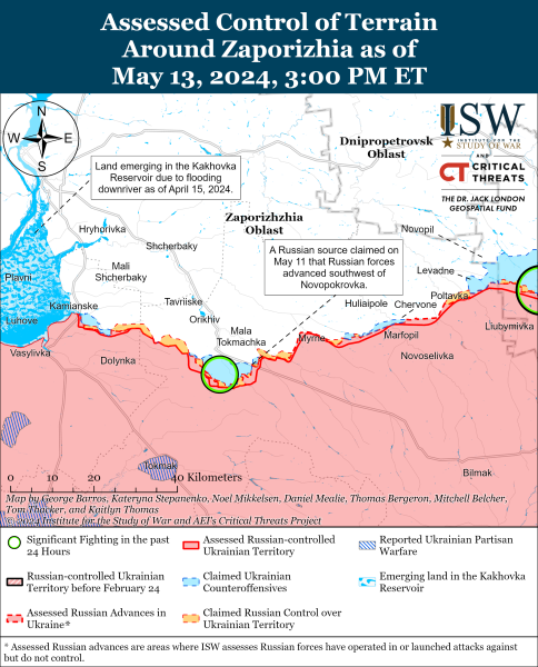 Mapa de operaciones militares para el 14 de mayo de 2024 & mdash ; situación en el frente