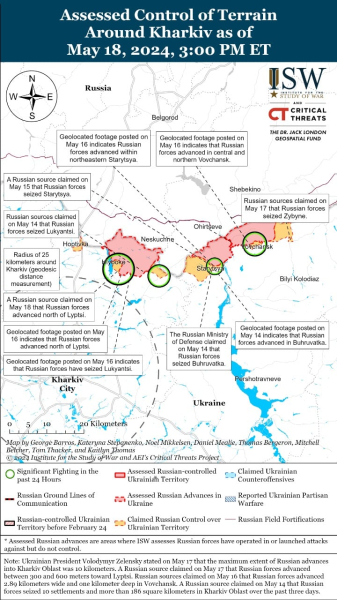 Mapa de operaciones militares al 19 de mayo de 2024: situación en el frente