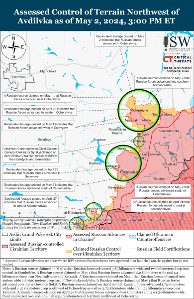 Mapa de operaciones militares para el 3 de mayo de 2024: la situación en el frente