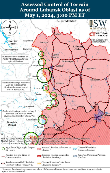 Mapa de operaciones militares para el 2 de mayo de 2024: situación en el frente