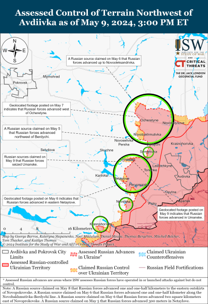 Mapa de operaciones militares al 10 de mayo de 2024: situación en el frente